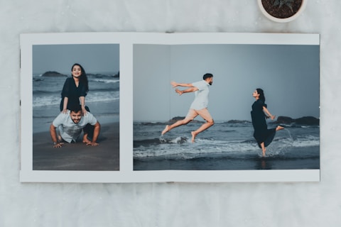 a couple of people that are playing in the water