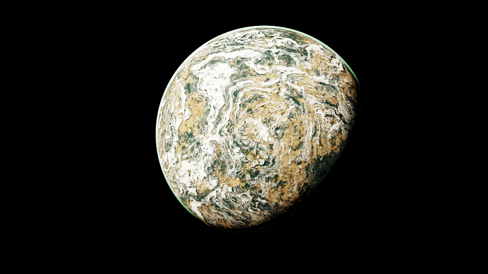 a close up of a planet with a black background