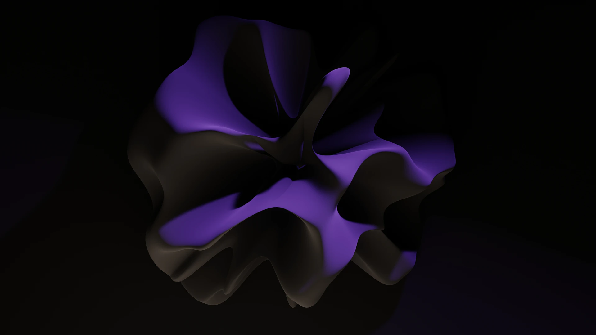 a black and purple object with a black background