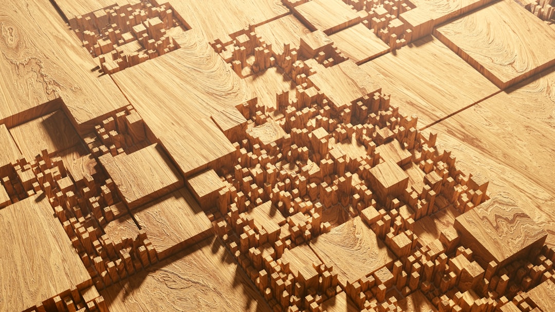 a wooden floor with a pattern of squares and rectangles,
