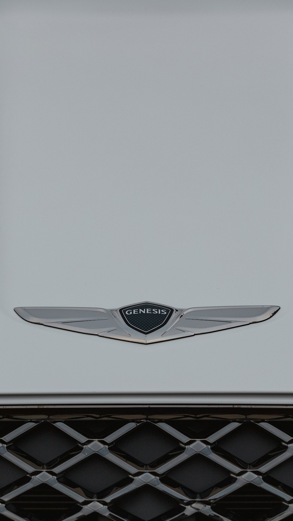 a close up of the emblem on the front of a car