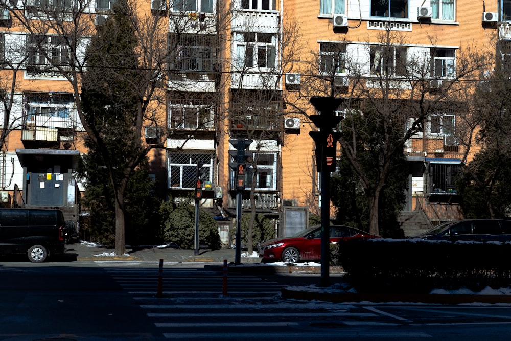 a street with cars parked on the side of it