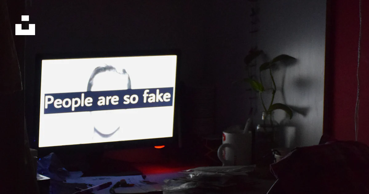 A computer screen with people are so fake on it photo – Free Monitor ...