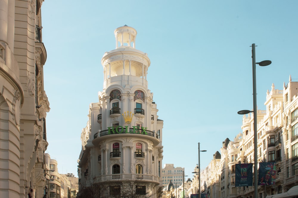 a tall building with a clock on the top of it