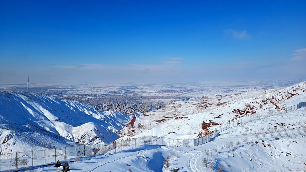 a snow covered mountain with a sky background