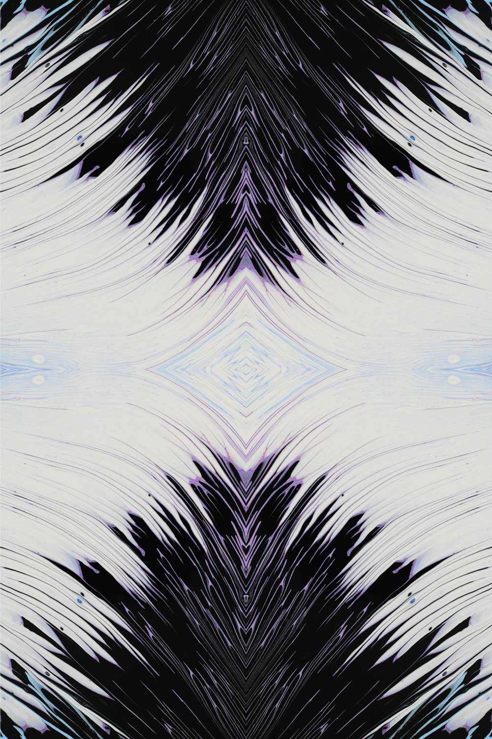 a black and white pattern with a blue background
