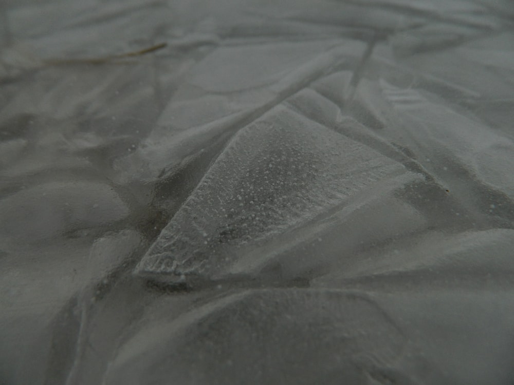 a close up of some ice on a table