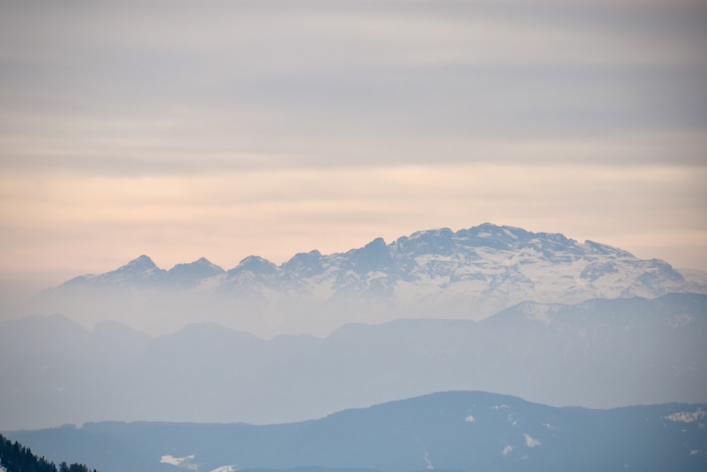 a view of a mountain range from a distance