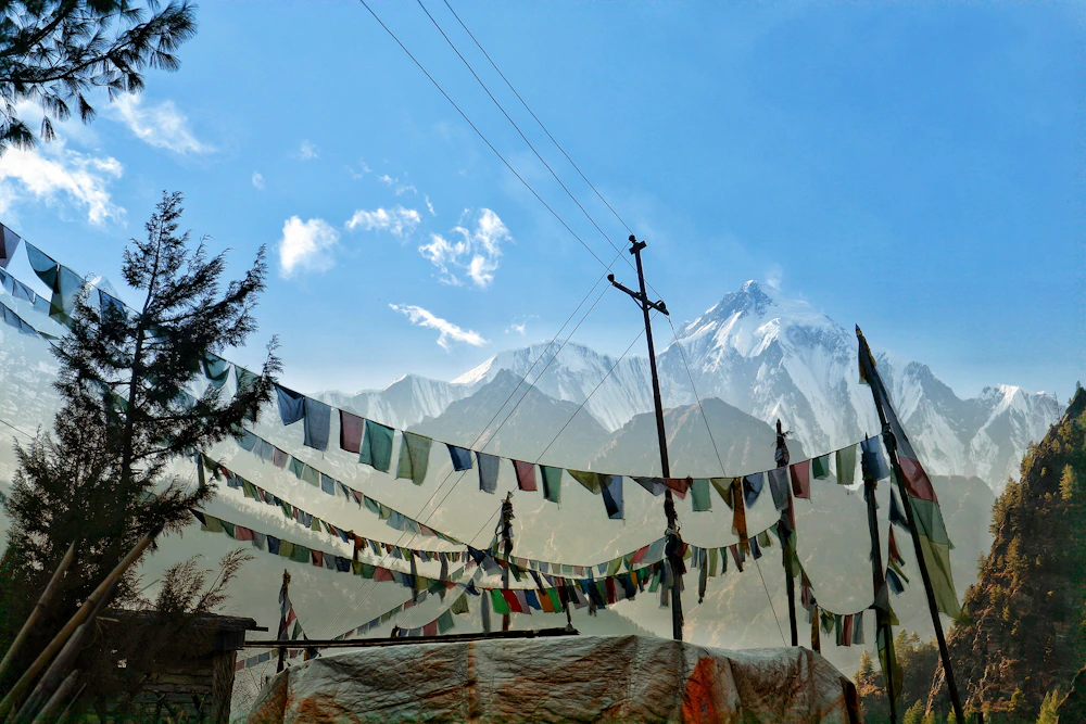 Prayer Flags over Himalayan Mountains — LINSQUARE
