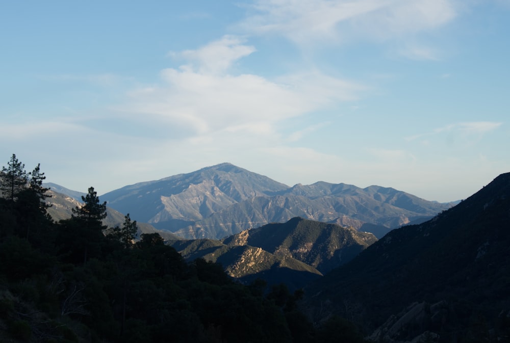 a view of a mountain range from a distance