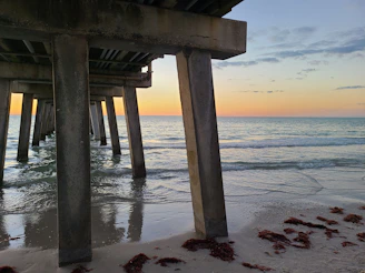 Close-up of the Sea Organ’s pipes with waves gently flowing over them at dusk.