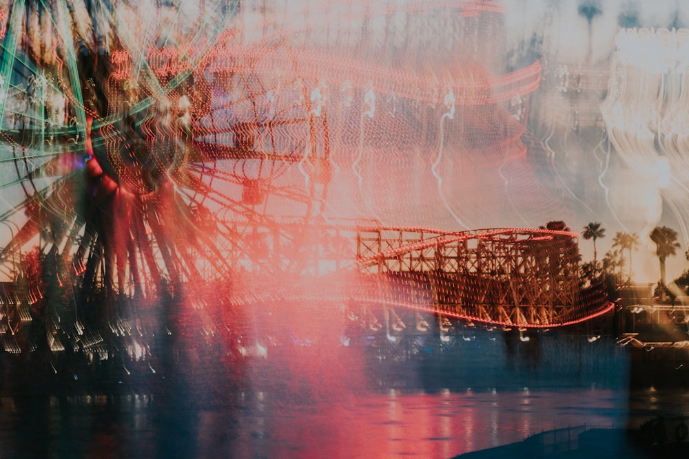 a ferris wheel and a ferris wheel in a ferris wheel park