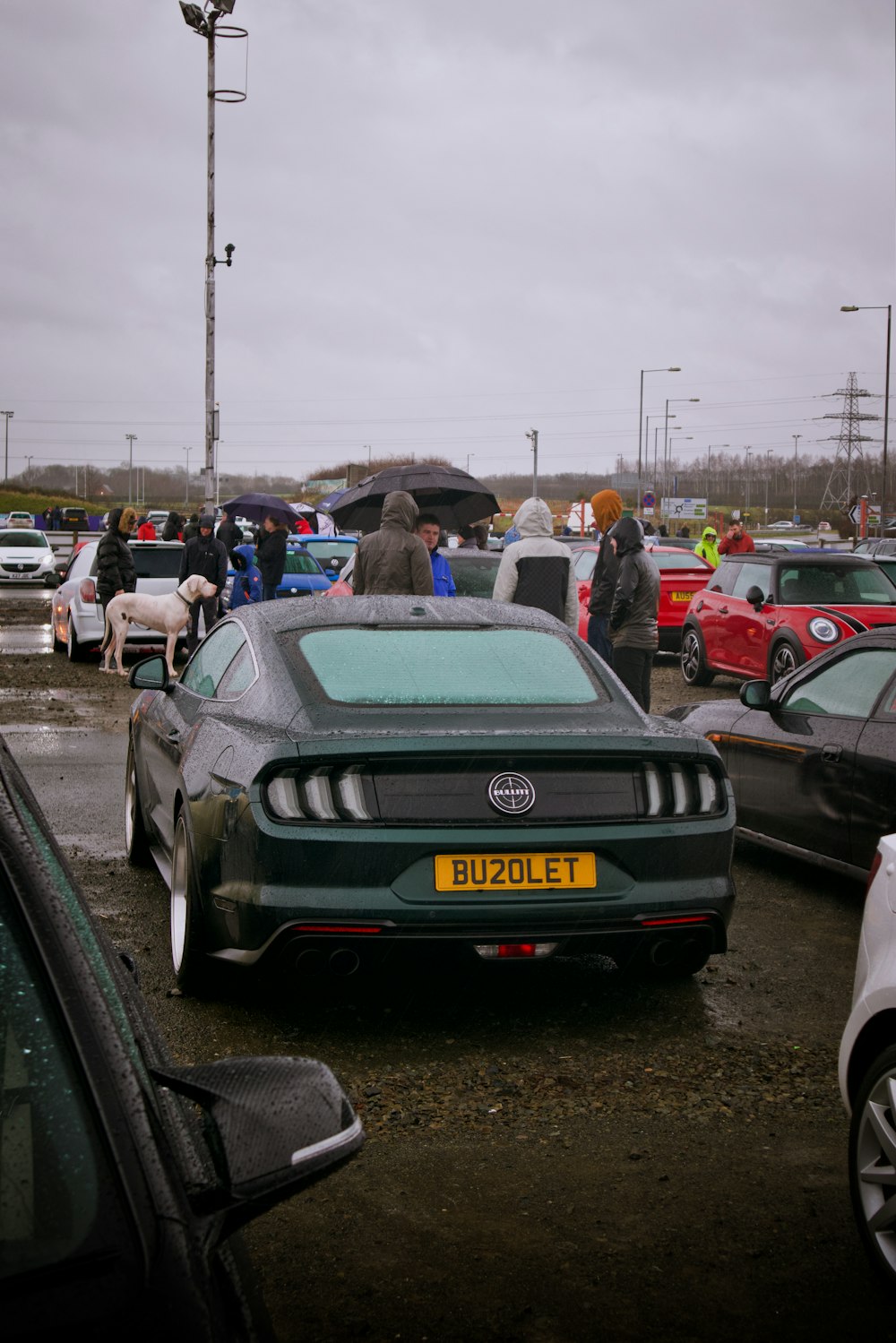 a group of cars parked in a parking lot