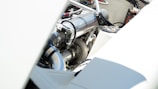 A close-up of a marine engine being serviced.
