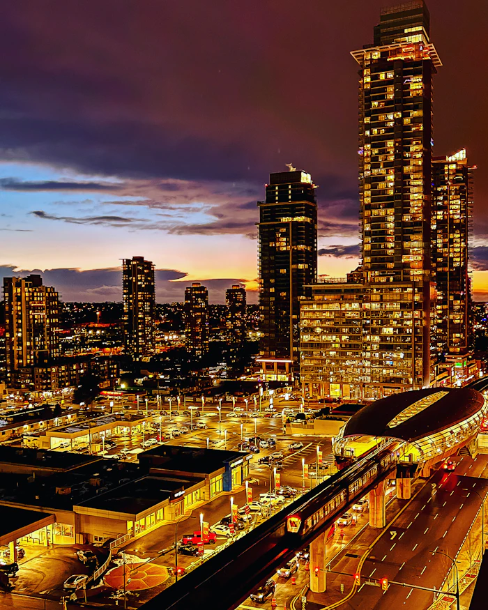 Burnaby skyline at night