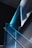 A modern interior staircase with glass panels and sleek handrails lit by blue ambient lighting, creating a futuristic and minimalist appearance.