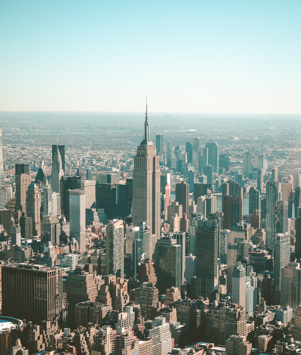 a view of a large city with tall buildings