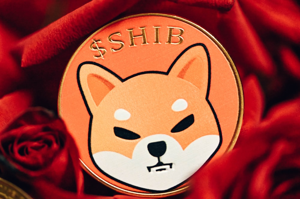a close up of a badge with a dog on it