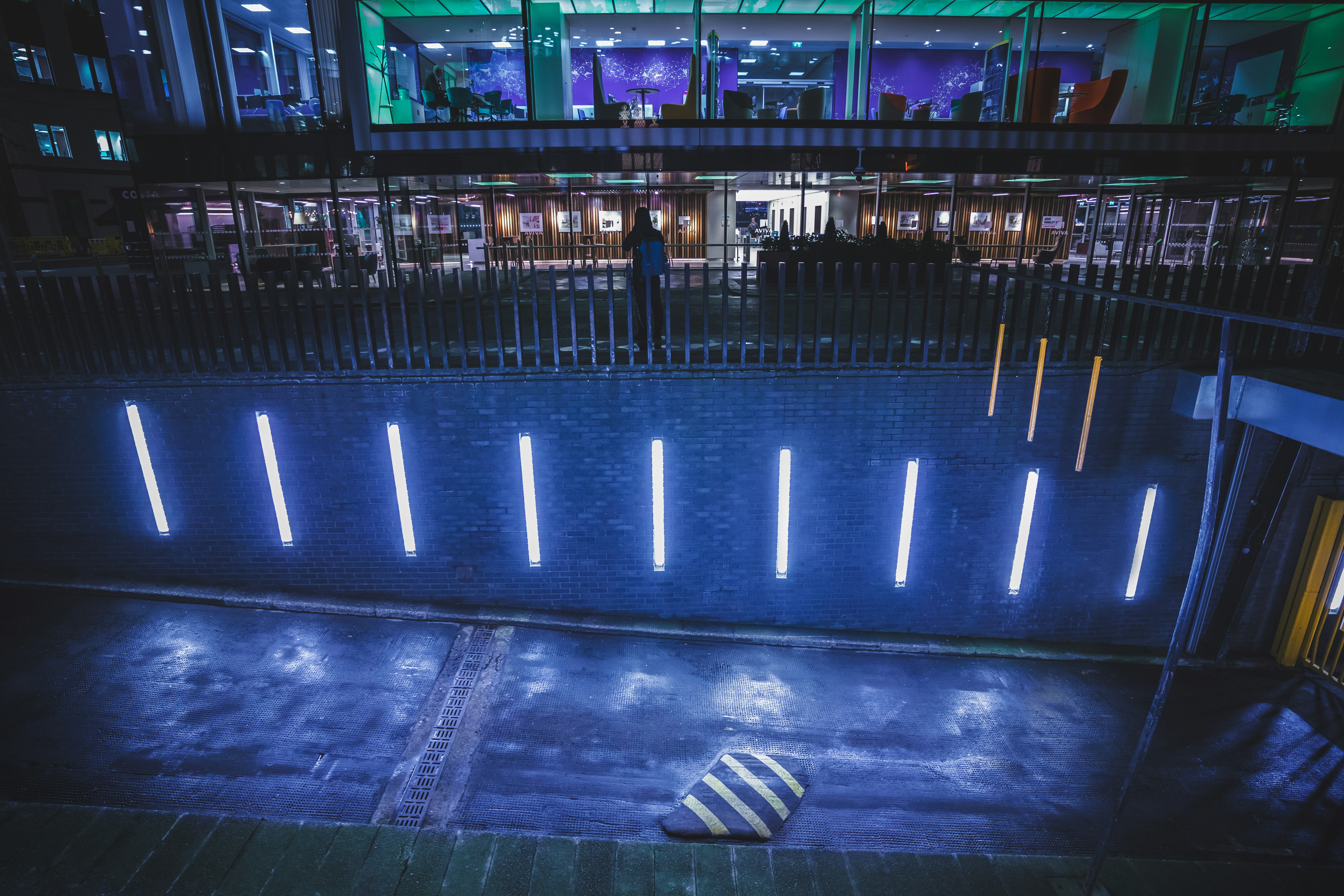 Cyberpunk garage entrance