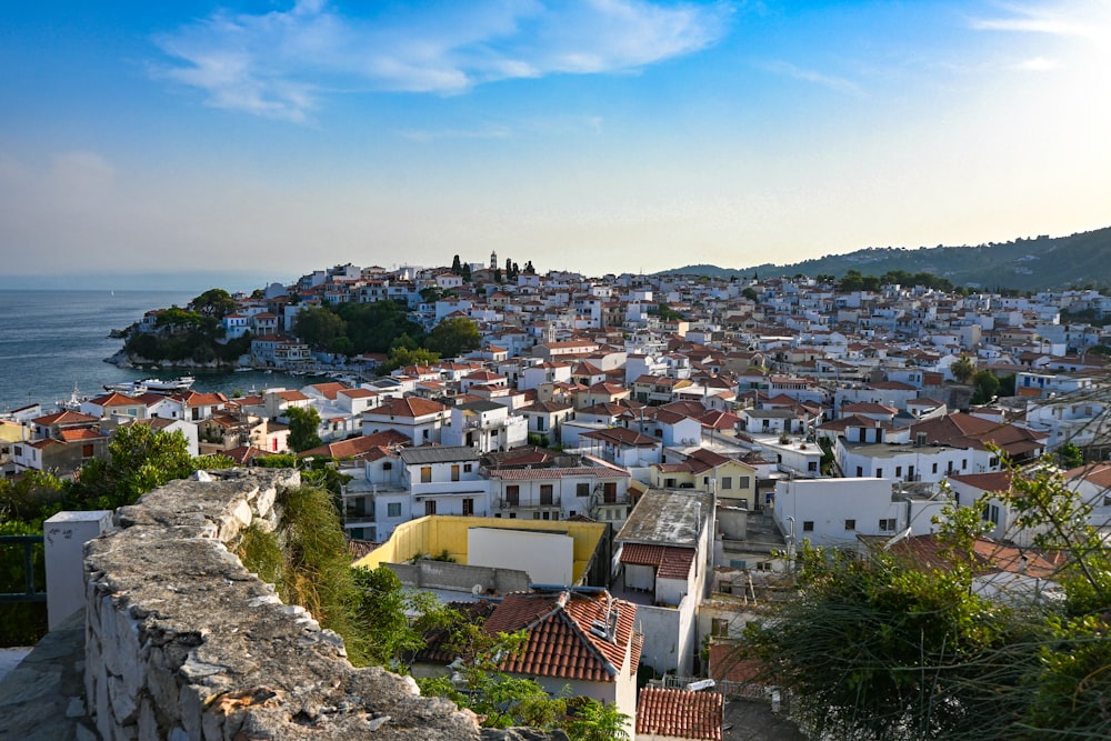 a view of a city from a hill