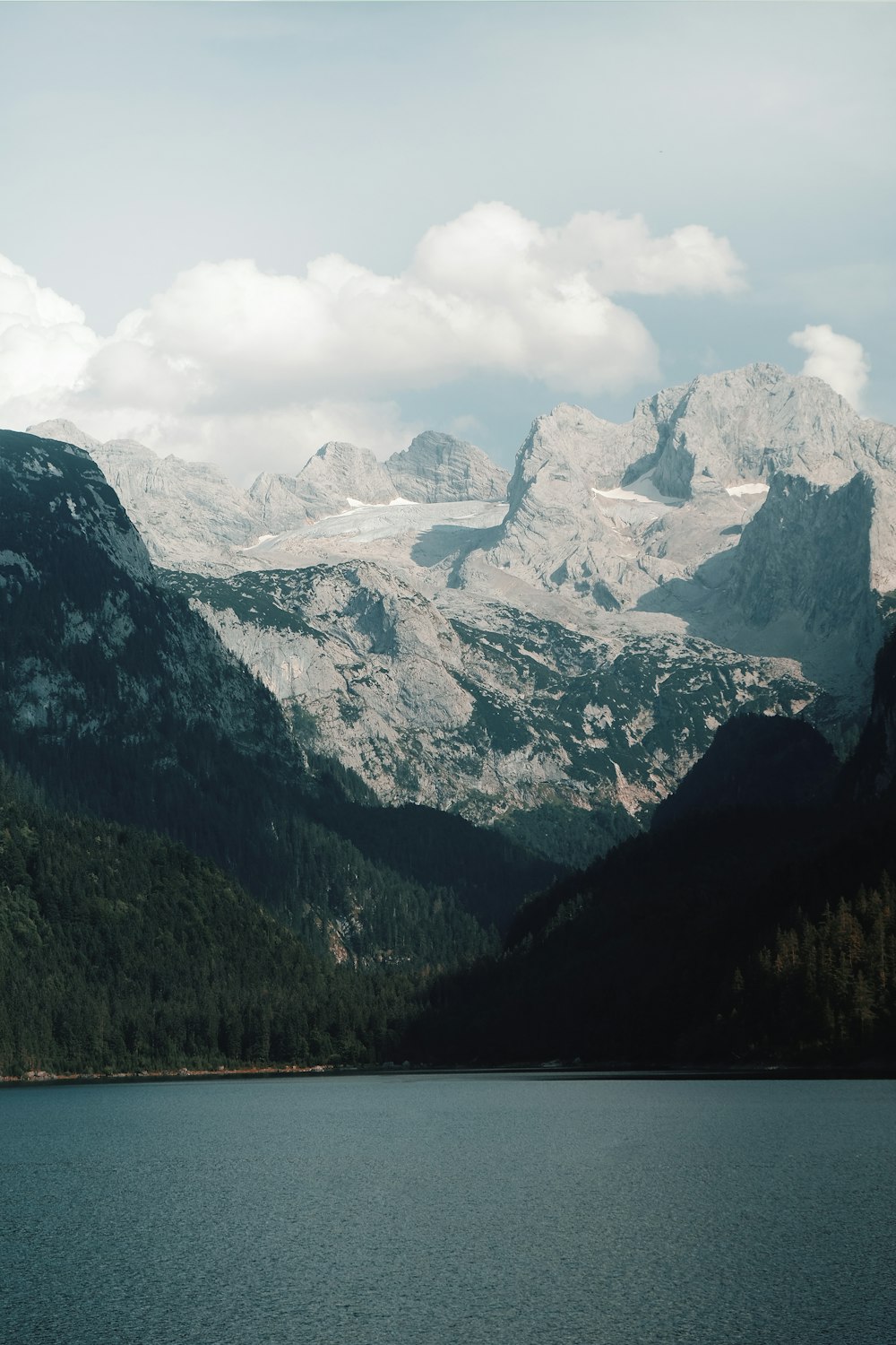 a large body of water surrounded by mountains