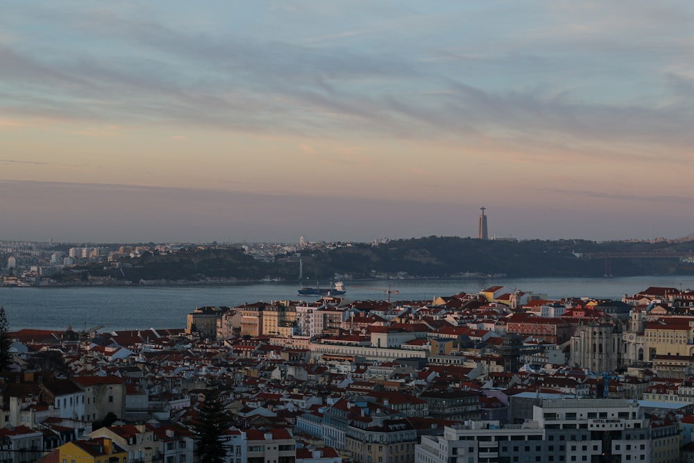 a view of a city and a body of water