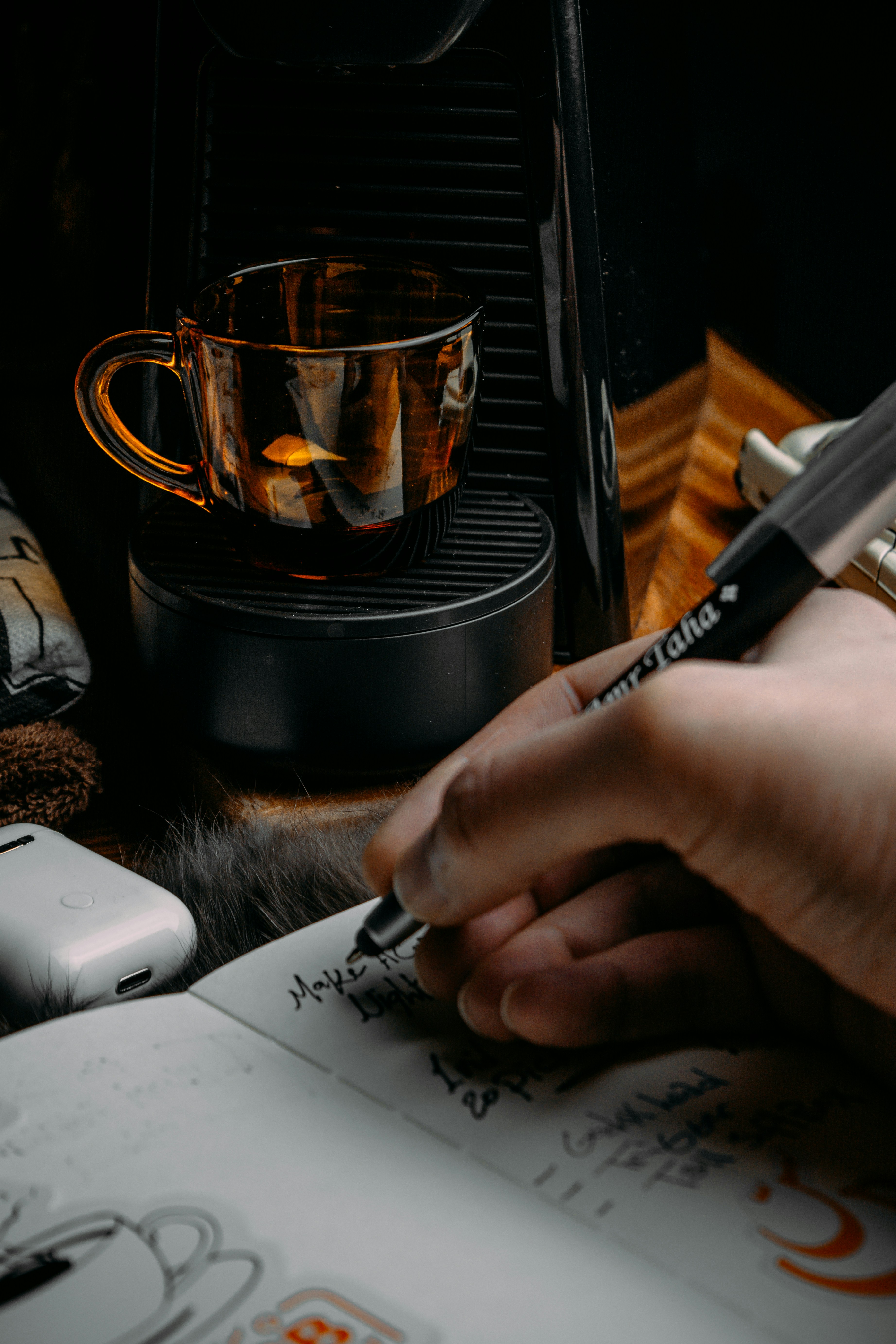 Person writing in a journal