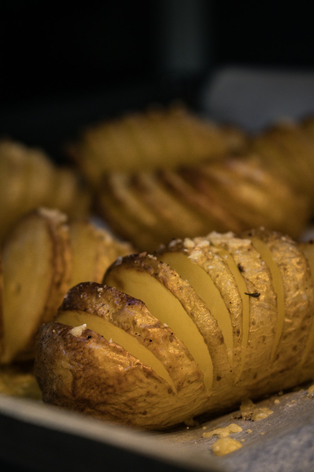 a close up of some food on a tray