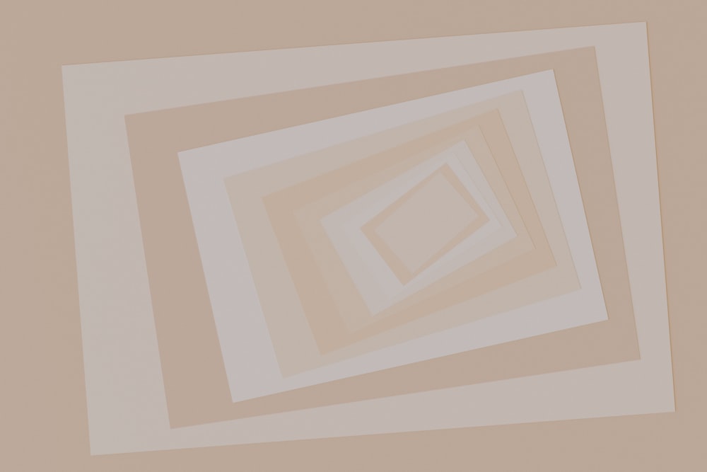 a picture of a white square with a light brown background