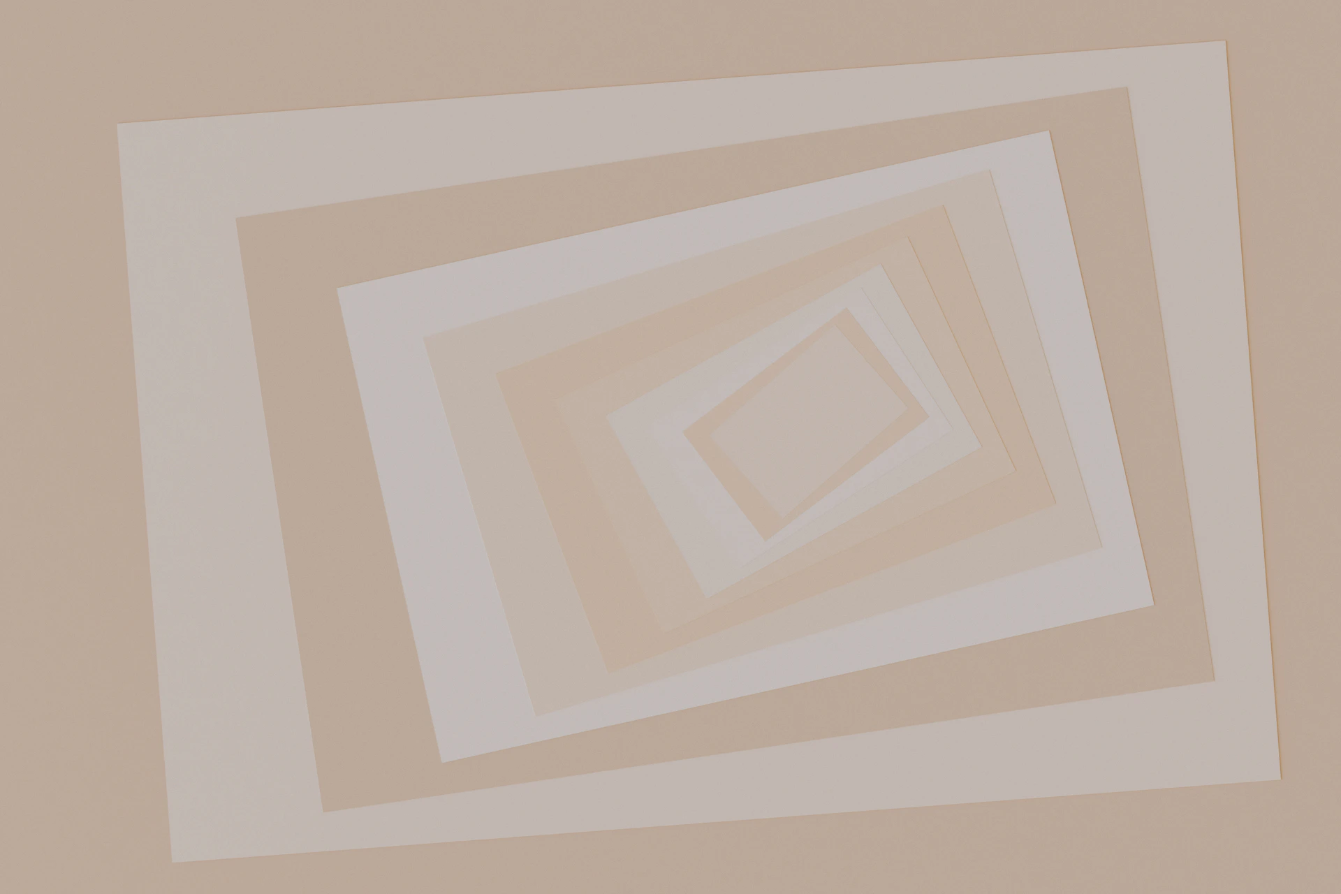 a picture of a white square with a light brown background