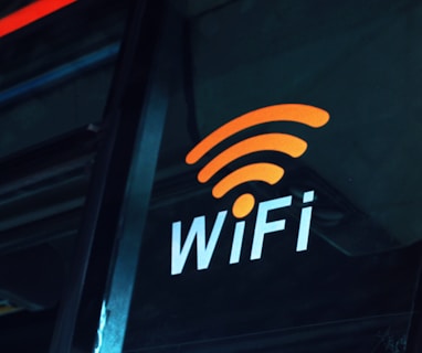 a close up of the wifi logo on the side of a bus