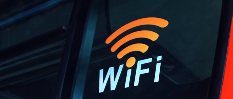 a close up of the wifi logo on the side of a bus