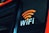 a close up of the wifi logo on the side of a bus