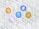 Five cryptocurrency symbols are depicted as coins with distinct logos floating above a pattern of white 3D cubes. The coins represent Bitcoin, Ethereum, Tezos, Polygon, and Binance Coin.