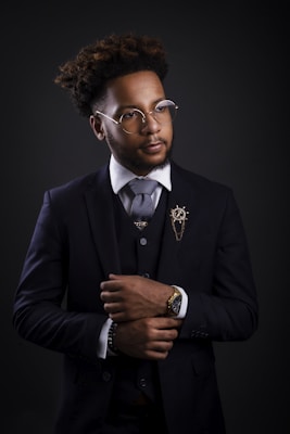 Well-dressed Black man in formal suit and tie