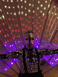 A stylish holographic outfit designed for dance.