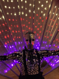 A stylish holographic outfit designed for dance.