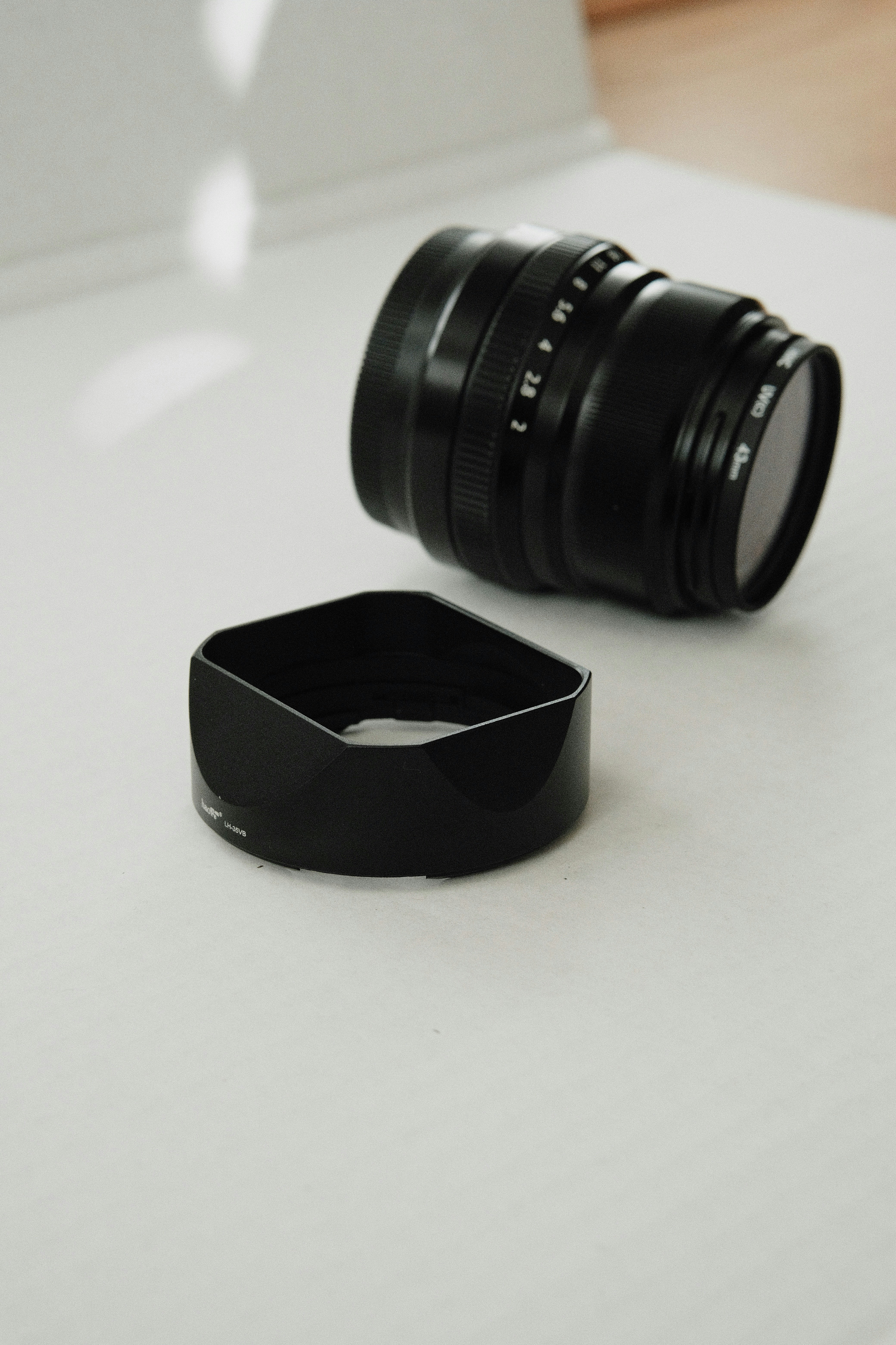 a camera lens sitting on top of a table