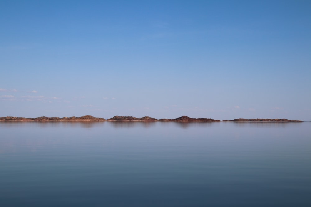 a large body of water surrounded by land