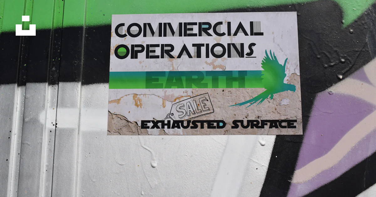Operations Sign Hd A sign on a wall that says commercial operations photo – Free Text ...