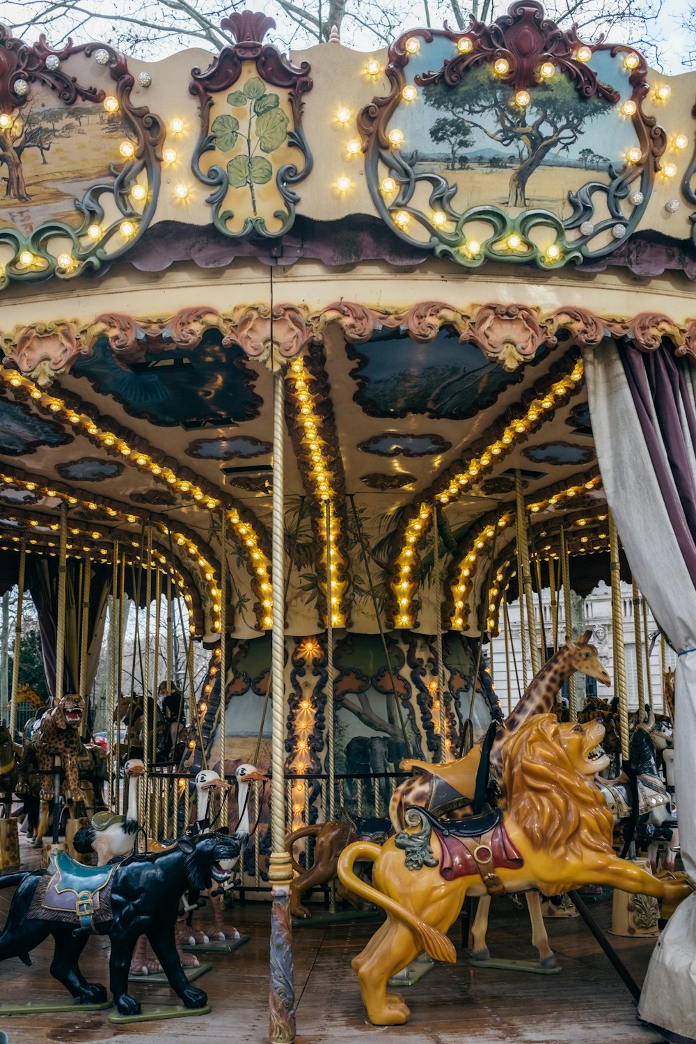 a merry go round with horses and horses on it