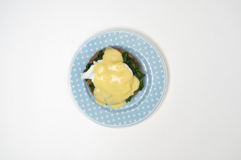 a plate of food on a white table