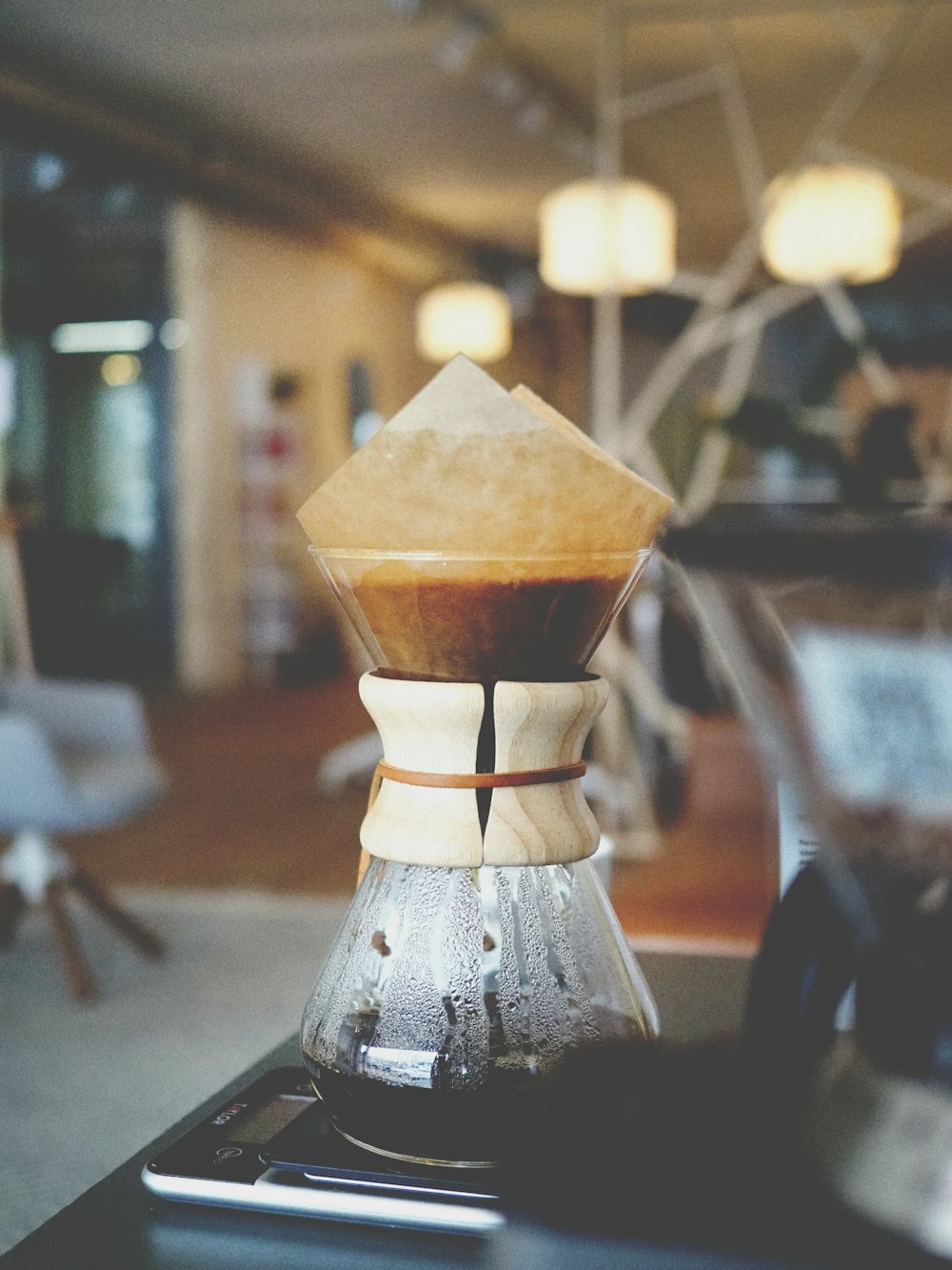 a coffee maker sitting on top of a counter