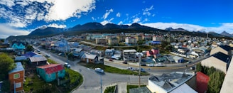 A panoramic view of Marmato's mountainous landscape with small houses scattered along the slopes.