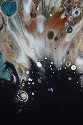 Abstract art piece blending colors symbolizing thought and creativity