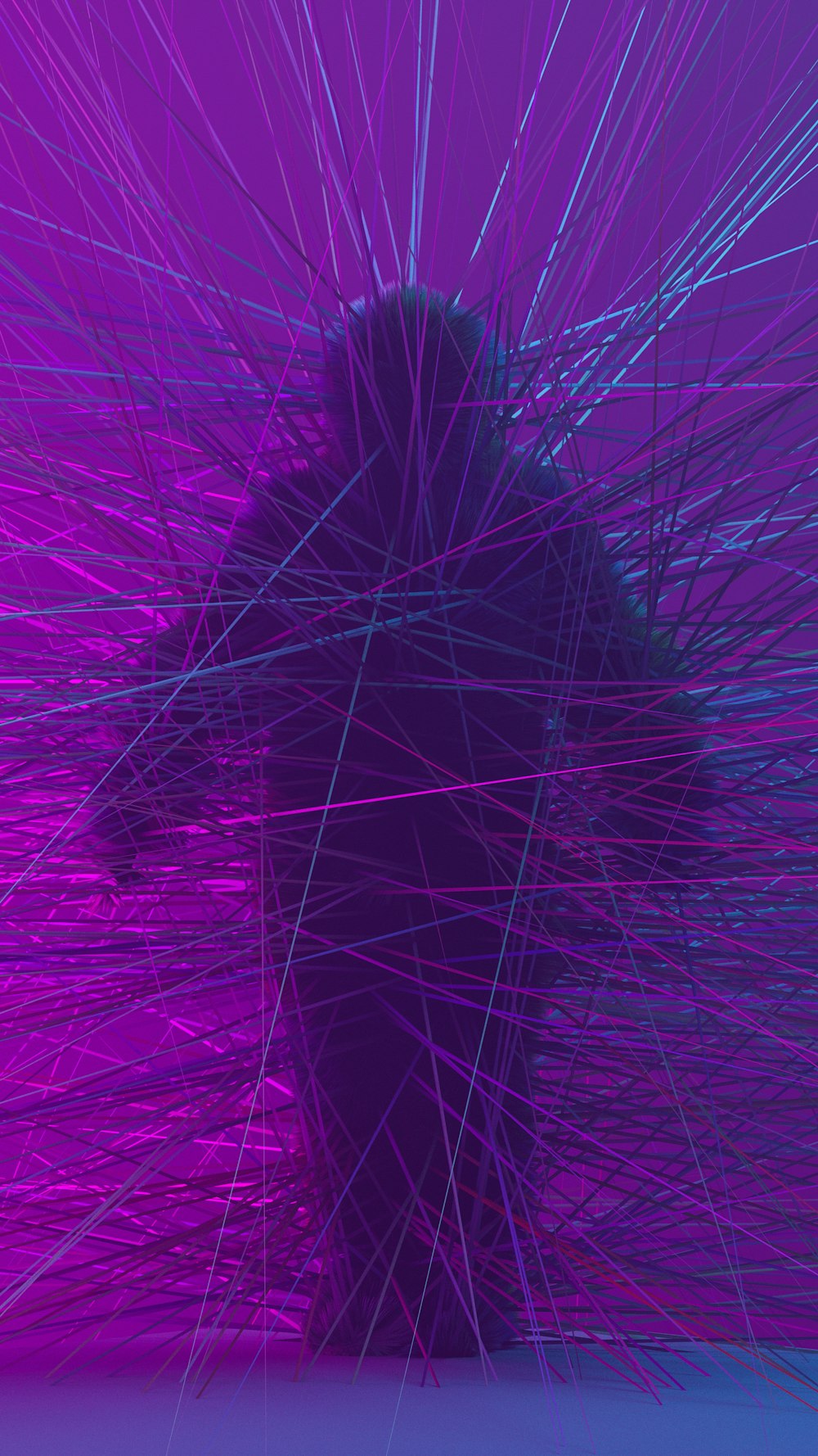a person with a purple background with lines