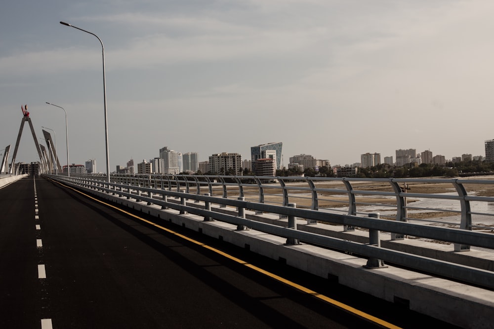 a highway with a bridge in the middle of it