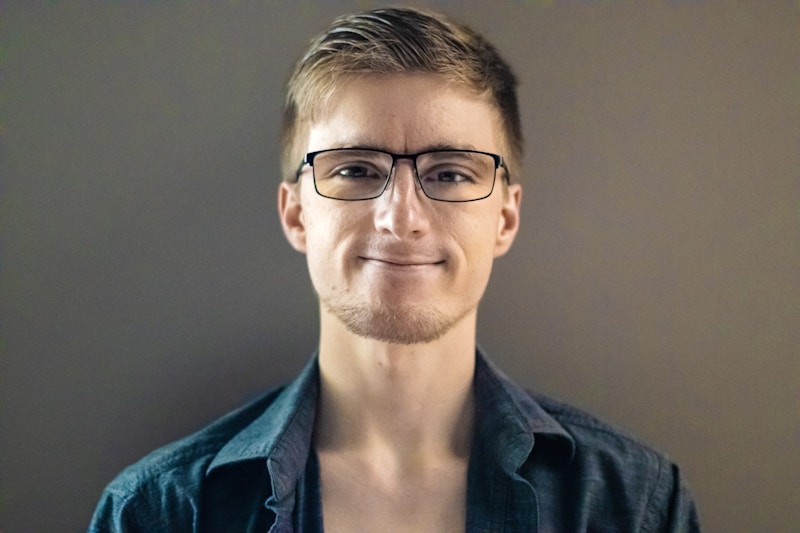 Glasses charming gay smile