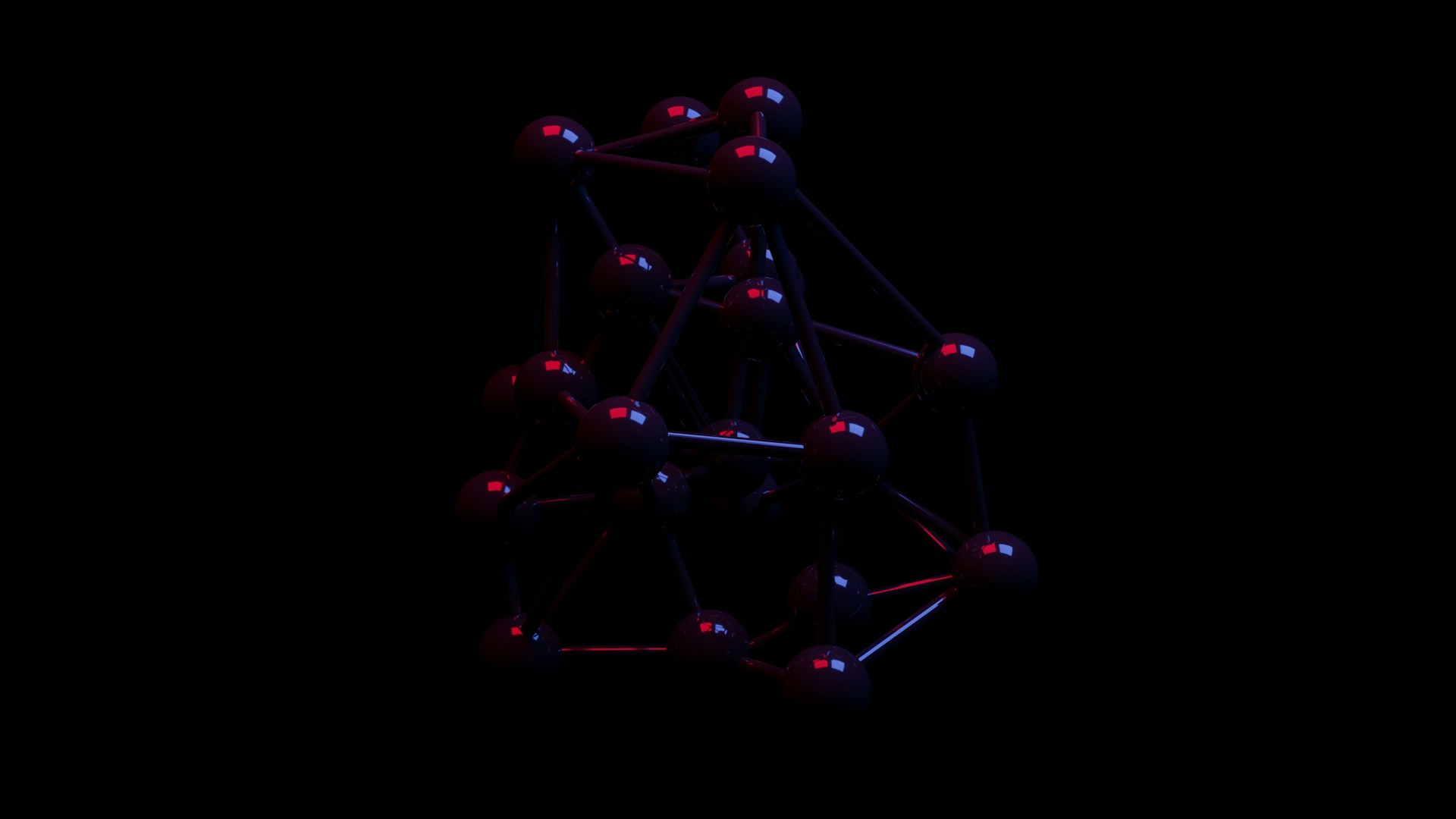 a black background with red and blue lights