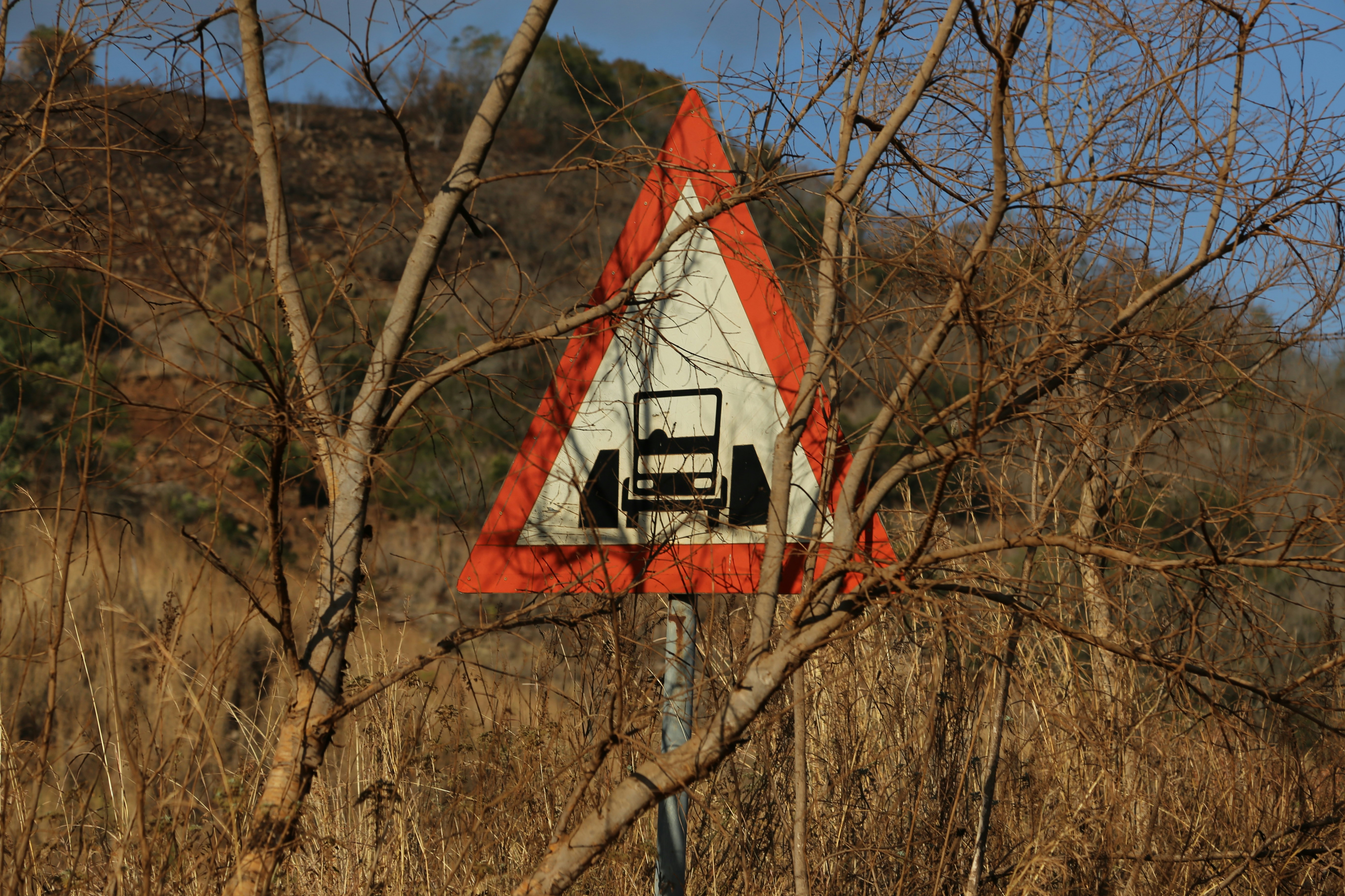 a street sign in the middle of a field